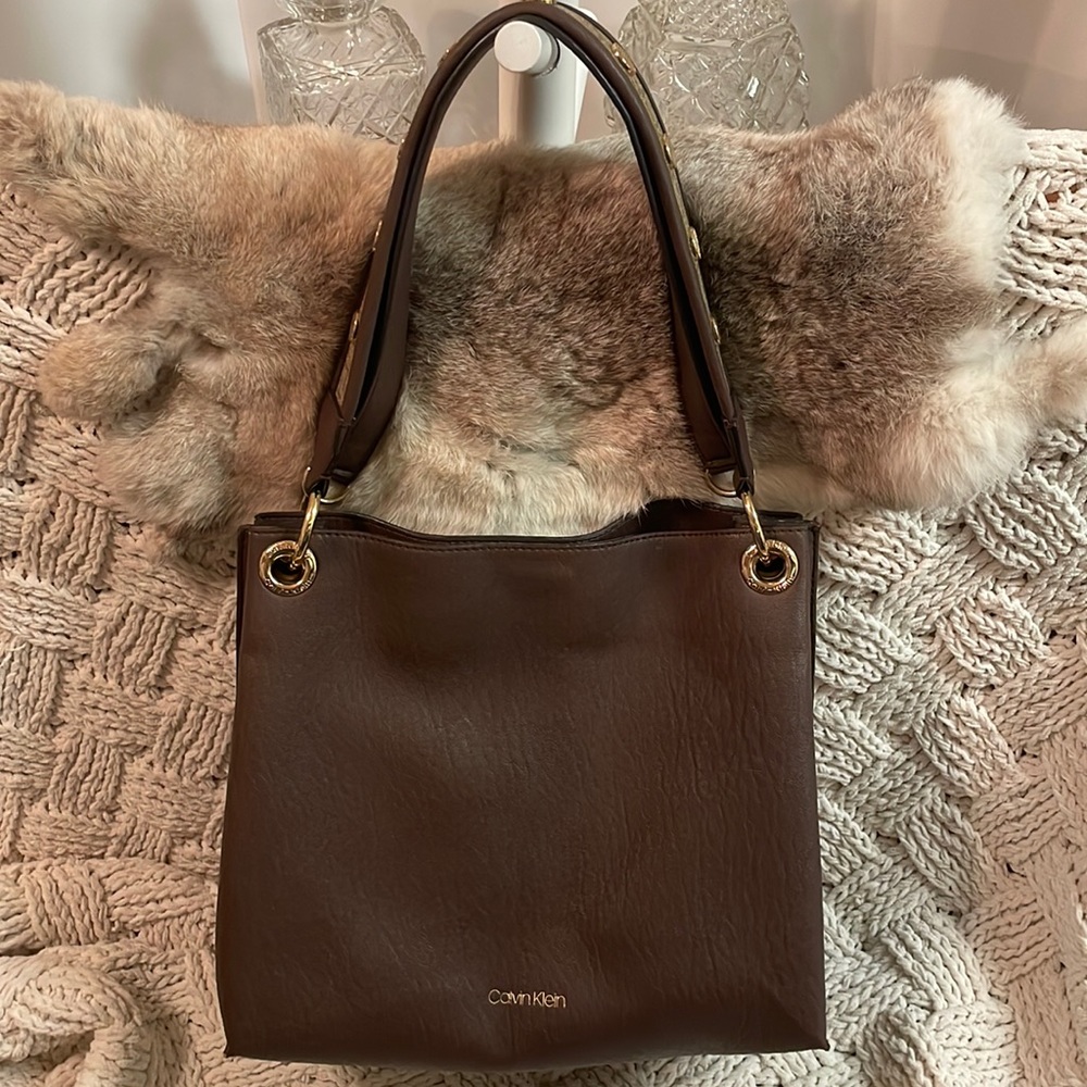 Calvin Klein | brown shoulder bag | lightly-used | non-leather | great work bag